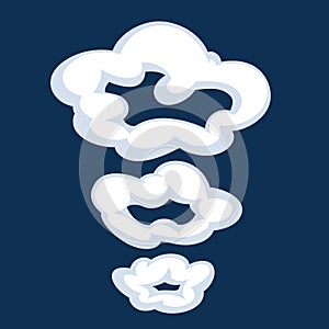 Comic cartoon smoke or cloud, vector speed motion effects