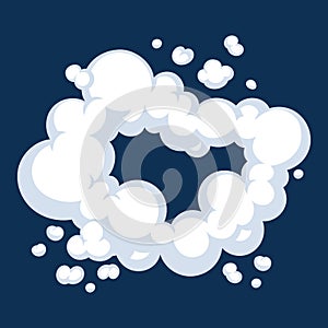 Comic cartoon smoke or cloud, vector speed motion effects