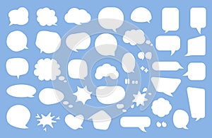 Comic cartoon speak bubble message icon vector set