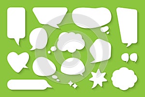 Comic cartoon speech bubble message vector set