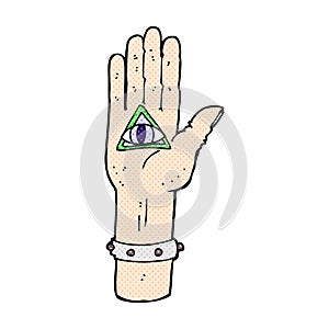 comic cartoon spooky hand symbol