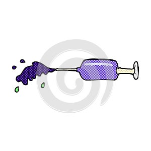 comic cartoon squirting medical needle