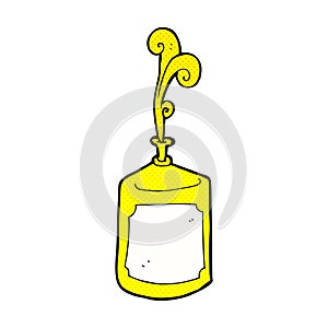 comic cartoon squirting mustard bottle