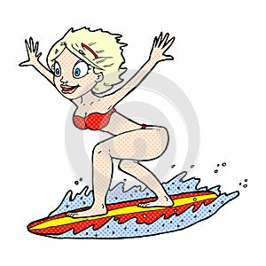 comic cartoon surfer girl