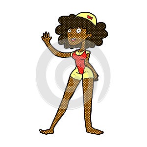 comic cartoon swimmer woman