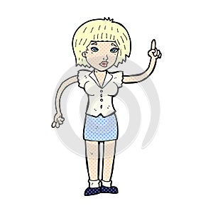 comic cartoon woman with idea