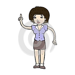 comic cartoon woman with idea