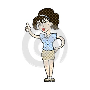 comic cartoon woman with idea