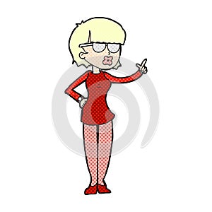 comic cartoon woman wearing spectacles