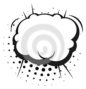 Comic cloud with retro shadow effect. Empty frame