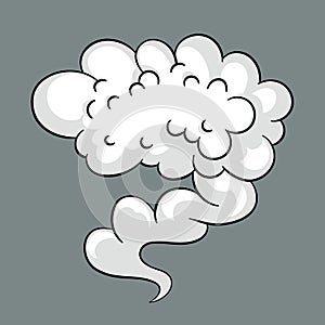 Comic cloud or smoke, cartoon vector motion effects, and explosions