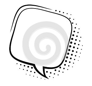 Comic cloud speech bubble design with halftone effect