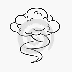 Comic clouds, cartoon vector clouds in line style isolated on light background.