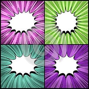 Comic colorful backgrounds set
