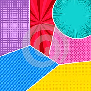 Comic colorful composition