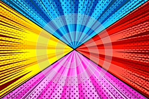 Comic colorful explosive composition