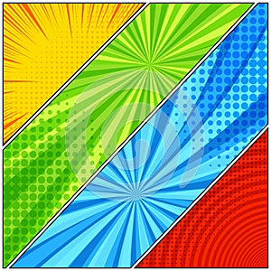Comic colorful frames concept