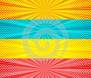 Comic colorful horizontal banners