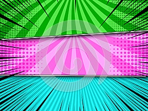 Comic colorful horizontal banners