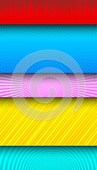 Comic colorful horizontal banners