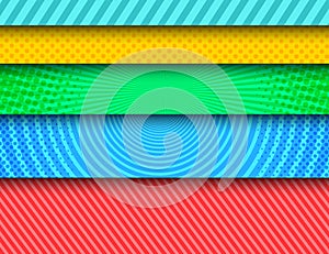 Comic colorful horizontal banners