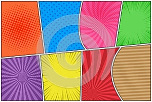 Comic colorful horizontal composition