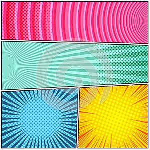 Comic colorful scenes composition