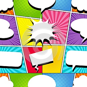 Comic colorful seamless pattern