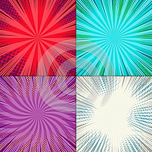 Comic colorful square composition