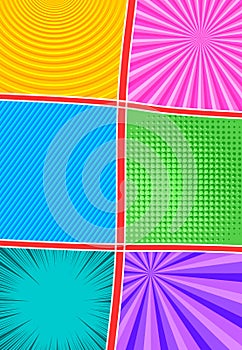 Comic colorful vertical template