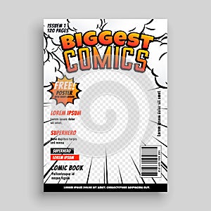 Comic cover template design layout