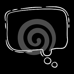 Comic draw cloud speech bubble pop art icon, hand drawn and outline style