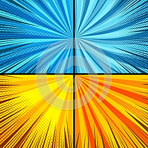 Comic duel colorful dynamic composition