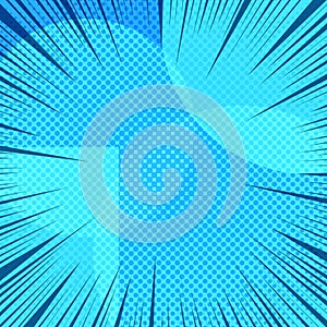 Comic dynamic blue elegant background