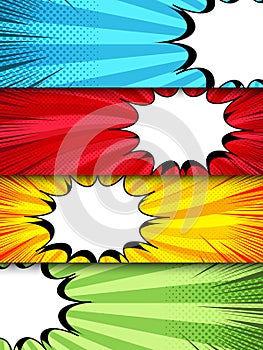 Comic dynamic horizontal banners