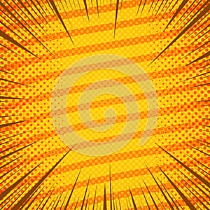 Comic dynamic orange abstract template