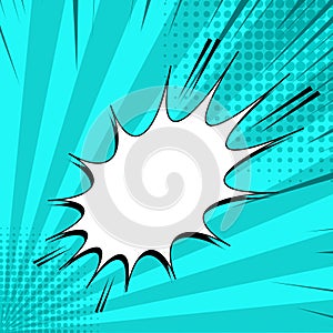 Comic dynamic turquoise background