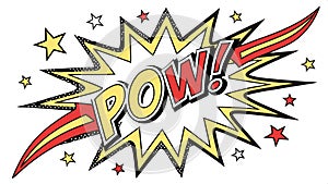 Comic explosion bubble POW, action and dynamic effect design element vector design Generative AI