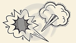 Comic Explosion Cloud Puff Vector Boom Effect Illustration, vector design Generative AI