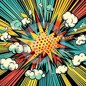 Comic Explosion: Retro Pop Art Starburst