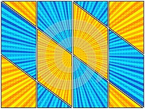 Comic explosive bright composition