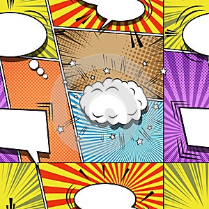 Comic explosive creative seamless pattern