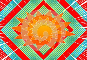 Comic explosive horizontal concept