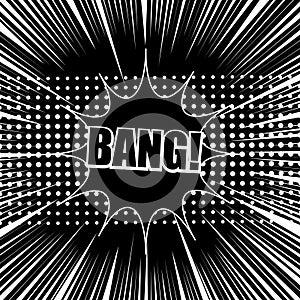 Comic explosive monochrome concept