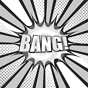 Comic explosive monochrome concept