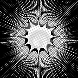Comic explosive monochrome concept