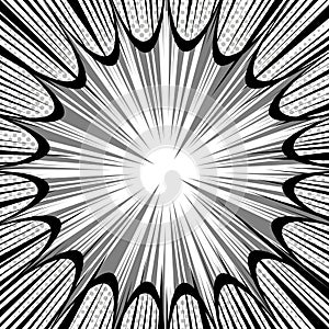 Comic explosive monochrome template