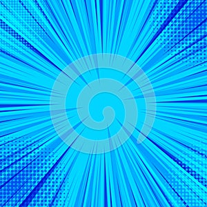 Comic explosive and motion blue background