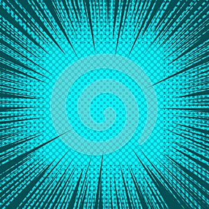 Comic explosive turquoise background