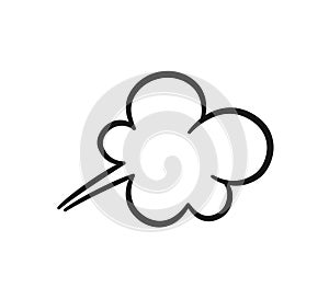 Comic fart cloud. Bad stink balloon. Explosion, angry breath. Cloud of smoke gas in comic style. Funny flatulence symbol